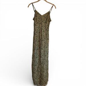 American Eagle Y2k Green White Floral Maxi Dress Size 4 Cottagecore Whimsical